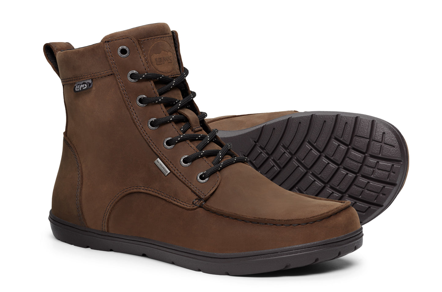 Lems Waterproof Boulder Boot. Unisex (Weathered Umber)