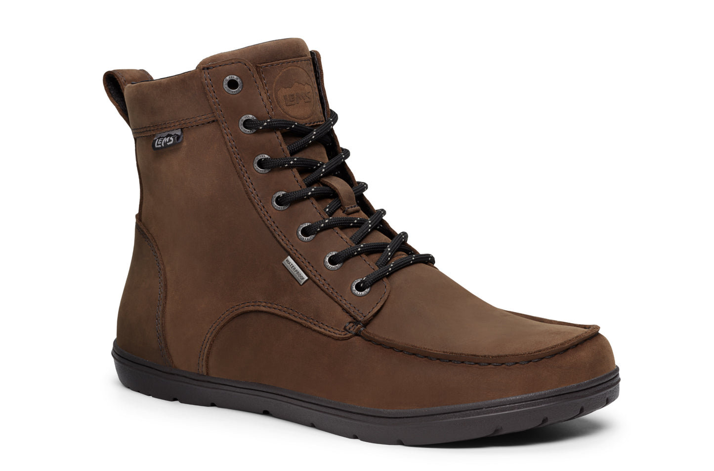 Lems Waterproof Boulder Boot. Unisex (Weathered Umber)